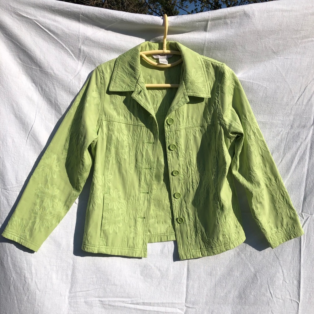 Lime green floral jacket